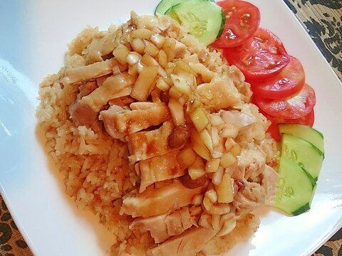 タイ料理カオマンガイの日本風 ～酒粕漬け鶏～